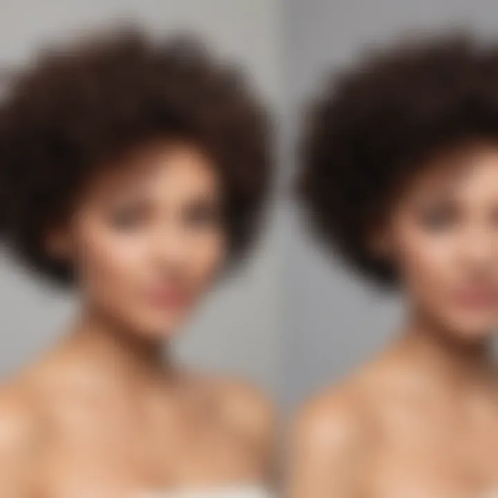 Before and after using curly hair shampoo