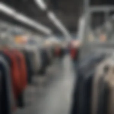 Discount tags on clothing racks