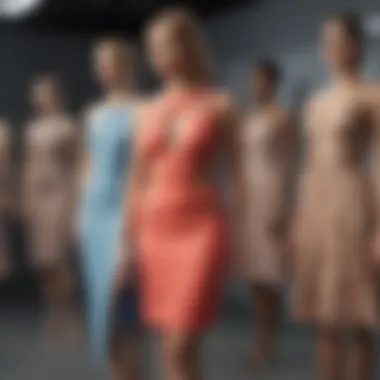 Diverse Designs Showcase Variety of cut out dress designs on display