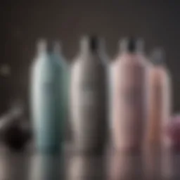 Variety of shampoo and conditioner bottles