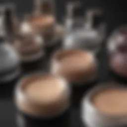 A variety of eyeshadow primers displayed on a vanity