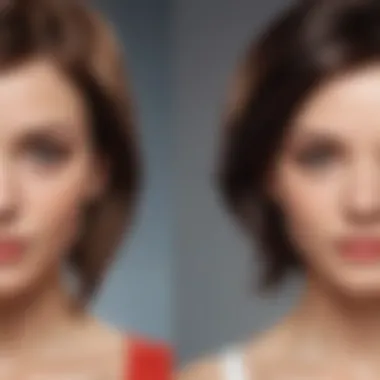 Before and after comparison of virtual hairstyle application