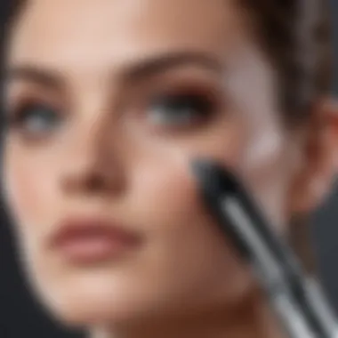 Illustration of the unique rollerball applicator in action on the under-eye area