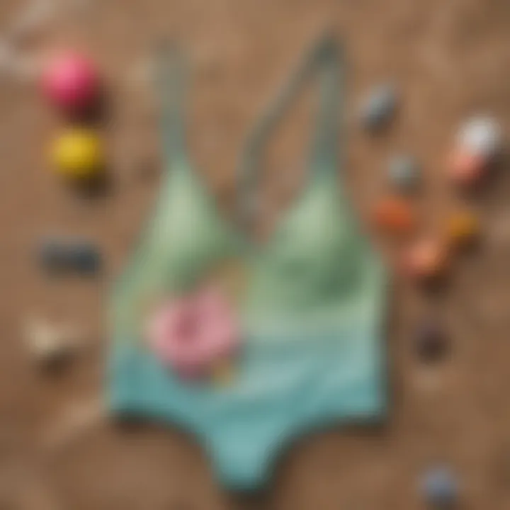 Close-up of eco-friendly materials used in bathing suit production.