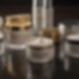 A collection of various creams in elegant containers