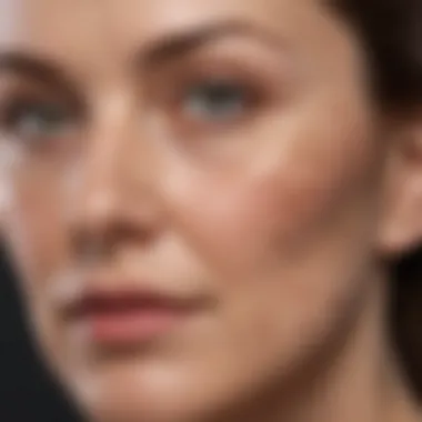 Treating Age Spots on the Face Close-up of a face with age spots highlighting treatment areas
