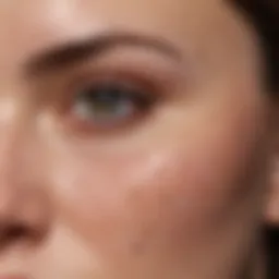 Close-up view of clogged pores