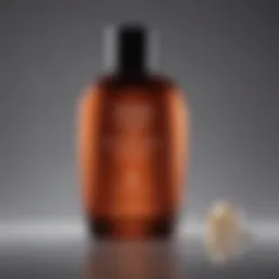 A close-up of a luxurious hair product bottle designed for volume enhancement.