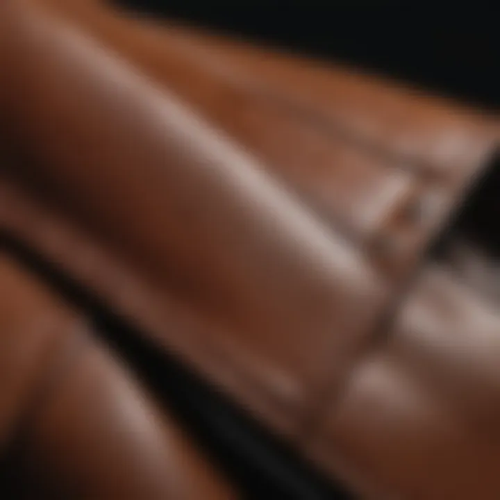 Close-up of leather texture showcasing craftsmanship and detail