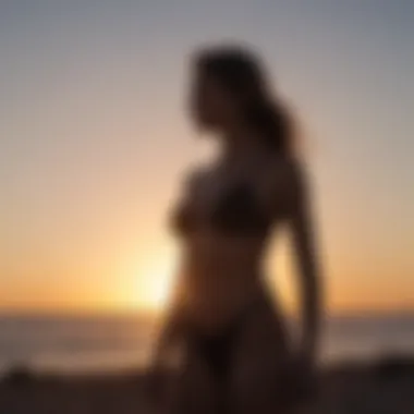 Strength at Dusk A silhouette of a woman standing strong against a sunset