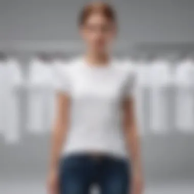 Diverse Styles of White T-Shirts in Fashion Various styles of white t-shirts displayed in a fashion ensemble