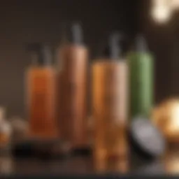 A collection of luxurious hair care products displayed elegantly.