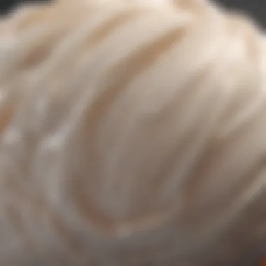 Close-up of skin cream texture showcasing its smooth surface