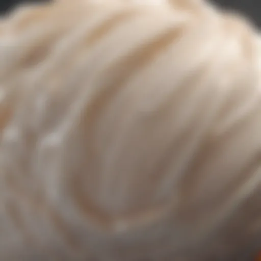 Close-up of skin cream texture showcasing its smooth surface