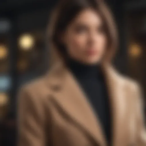Stylish winter blazer paired with a cozy turtleneck