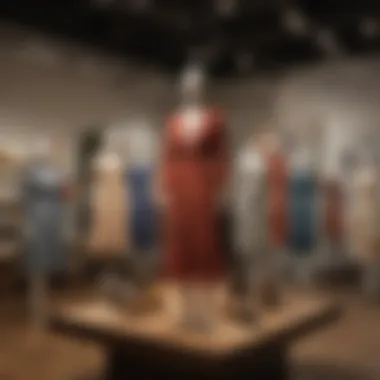 A curated selection of fashion items on display