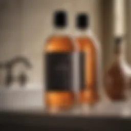 Natural vinegar on a bathroom shelf