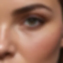 Close-up view of eyebrow serum ingredients showcasing natural extracts