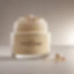 Close-up of luxurious cream jar emphasizing rich texture