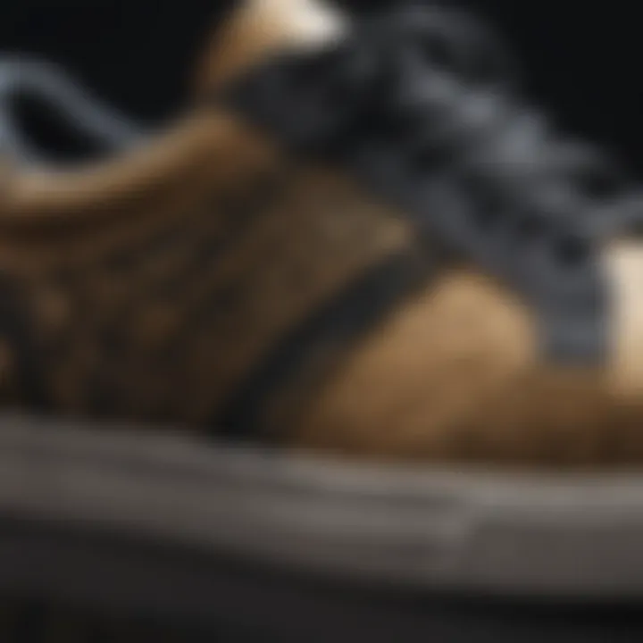Close-up of intricate design elements on a sneaker