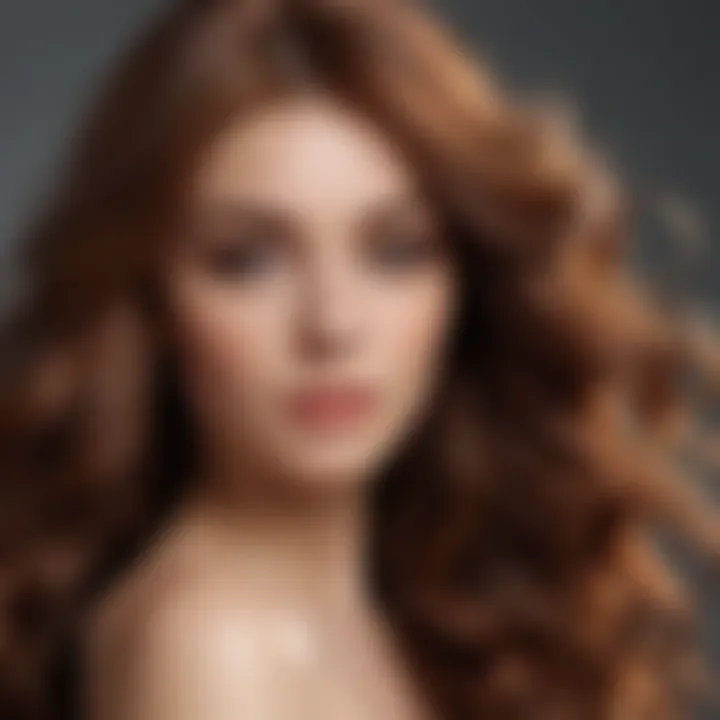 Rich chestnut hair styled in soft waves