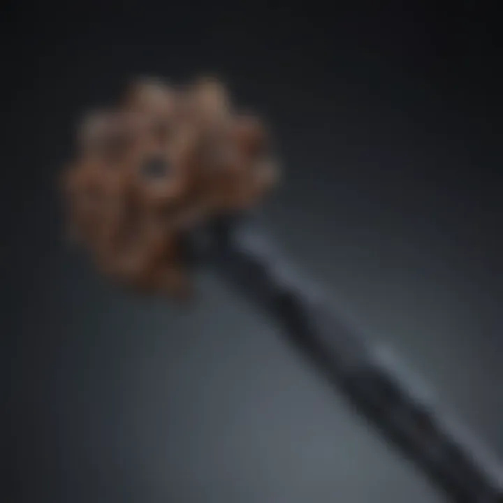 Close-up of a curling wand attachment highlighting its unique design