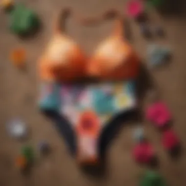 Vibrant Floral Print Swimsuit Vibrant floral print swimsuit offering comfort and style