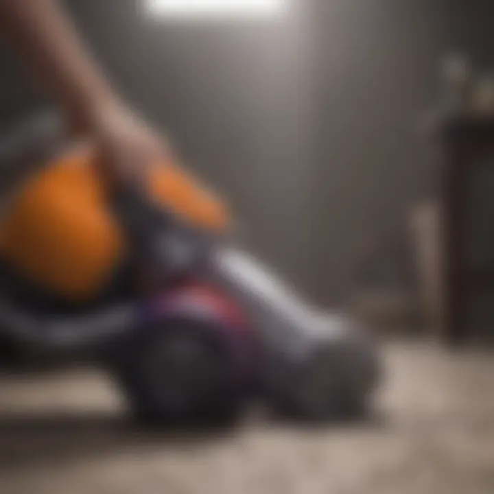 User enjoying the benefits of a Dyson blower