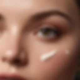 A close-up of under eye cream showcasing its rich texture.