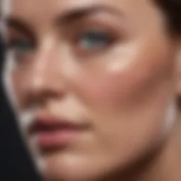 Close-up of mature skin with visible pores