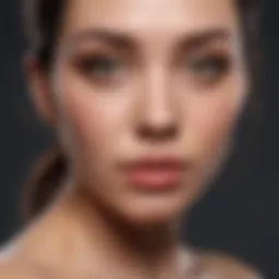 Before and after comparison of skin with stretch marks treated