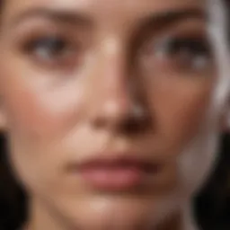 Close-up of a face showcasing melasma patches