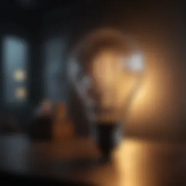 Illuminating Insights for Confidence A light bulb illuminating a dark room symbolizing ideas and insights