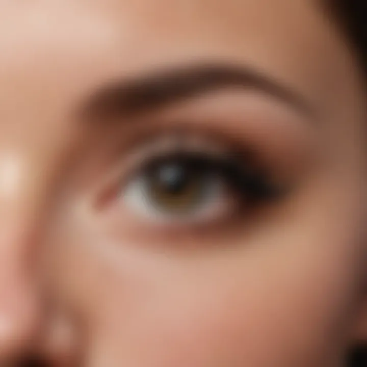 Different types of lash extensions displayed on a beauty counter