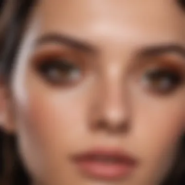 Close-up of brown eyes with a stunning eyeshadow look