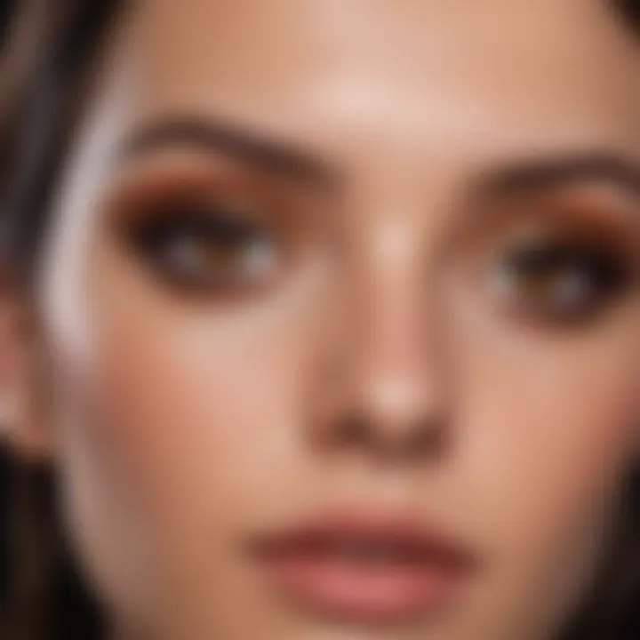 Close-up of brown eyes with a stunning eyeshadow look