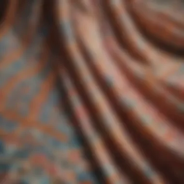 Close-up of sundress fabric showcasing intricate patterns and textures