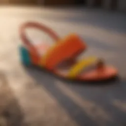 Elegant sandals showcasing vibrant summer colors