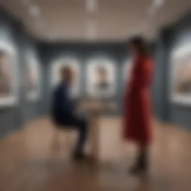 Exploring Art Together An art gallery showcasing thought-provoking exhibits.