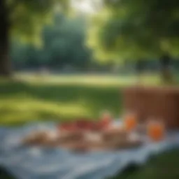 A serene park setting perfect for a picnic or a casual stroll.