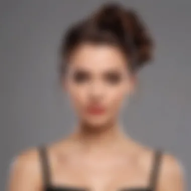 Elegant updo with front bangs for formal occasions