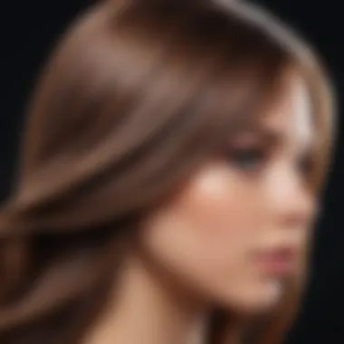 Close-up of glossy hair reflecting light