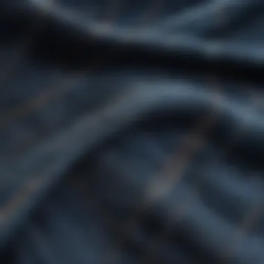 Close-up of denim fabric highlighting quality and texture