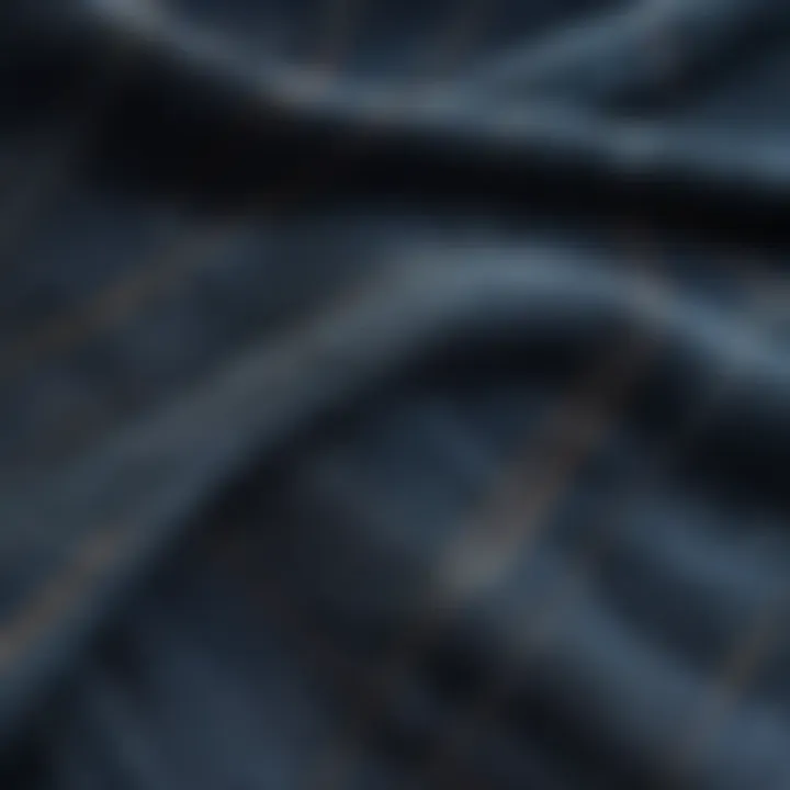 Close-up of denim fabric highlighting quality and texture