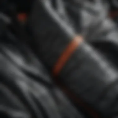 Intricate Fabric and Stitching of Hunter Jacket Detailed close-up of Hunter rain jacket fabric and stitching