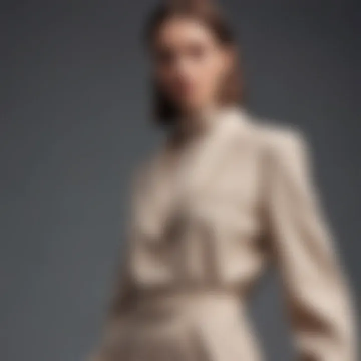 A chic 90s minimalist ensemble with tailored pieces and neutral tones