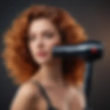 Professional Hair Dryer with Diffuser for Curly Hair A professional hair dryer with diffuser attachment designed for curly hair.