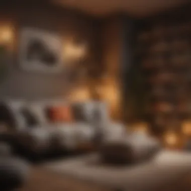 Cozy Reading Space A serene reading nook with warm lighting and cushions