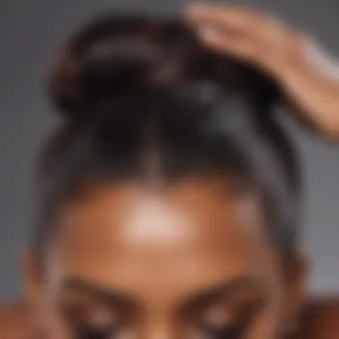 Application of Jamaican black castor oil on the scalp