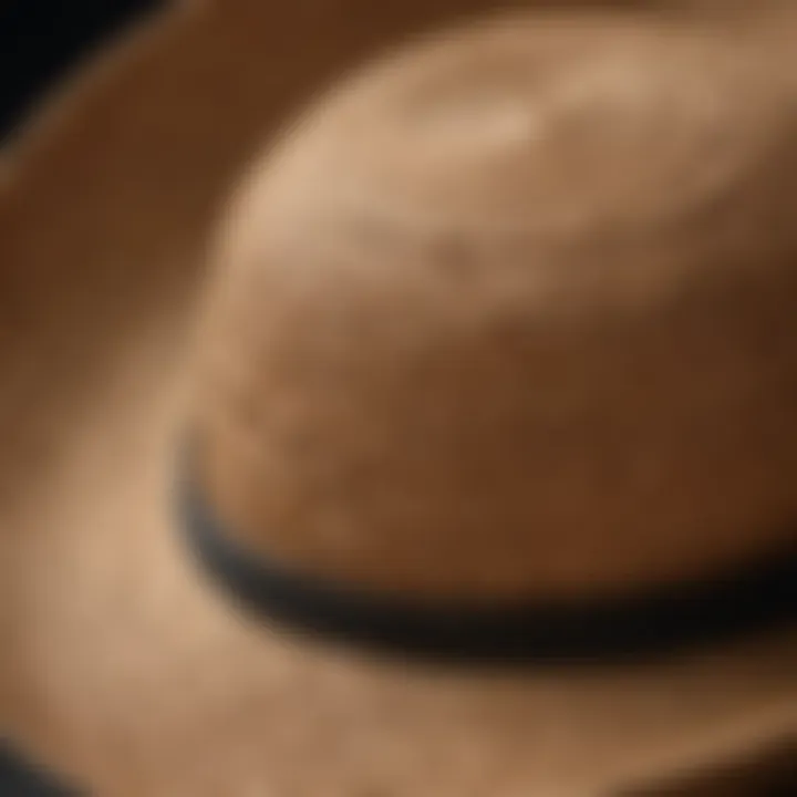 Close-up view of the intricate weave of a J.Crew straw hat